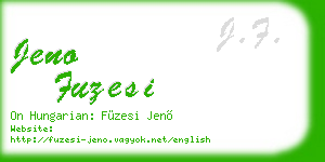 jeno fuzesi business card